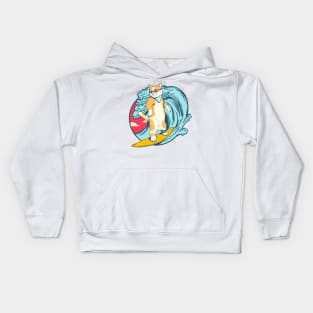 Cool Surfing Cat Kids Hoodie